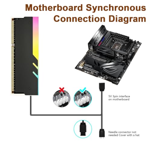 Image of ZORBES Desktop RAM Heatsink ARGB Memory Heat Spreader for DDR4 DDR5 with 5V 3 Pin Sync and Aluminum Alloy Construction for Gaming PC Builds