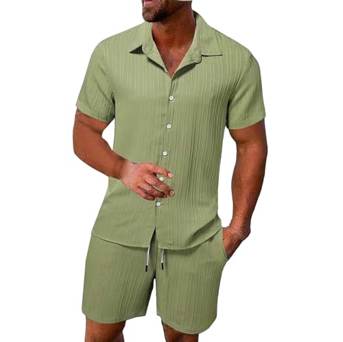 Costume parental d'été froissé et léger en vert menthe