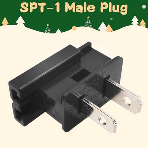 Image of 25 Pack SPT-1 Vampire Male Plug for Christmas Lights Sets - Slip, Zip, Gilbert (SPT-1 Black)