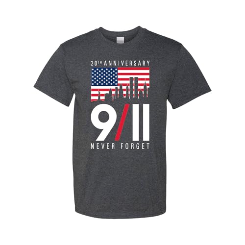Fun Express Never Forget 9/11 Adult’s T-Shirt - Perfect for Memorial Events, Patriot Day