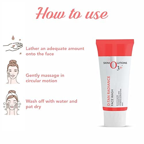 03+ D-Tan Radiance Face Wash with Vitamin C, Deep Cleansing, Skin Tone Unifying Formula, 60g, Pack of 2
