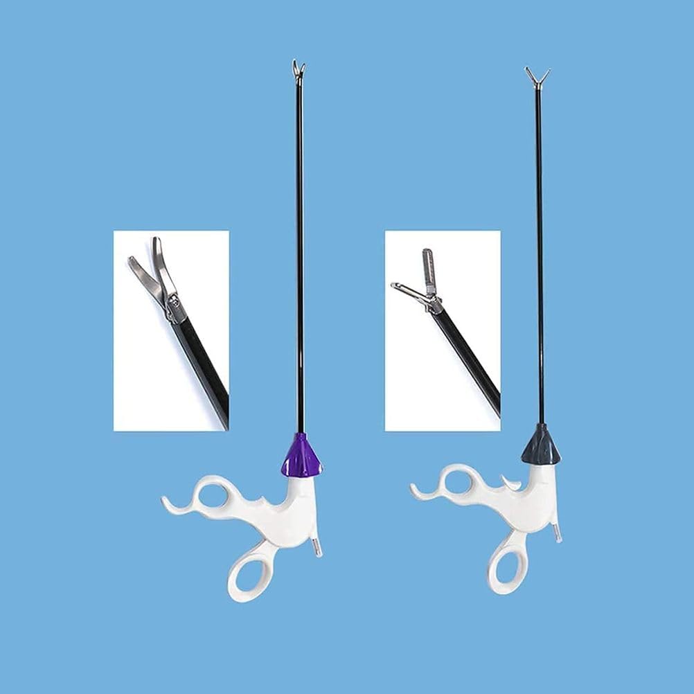 Tijeras de Práctica para Laparoscopia 4 Piezas Simulación de Formación en Laparoscopia, Pinza Pinza Endoscópica Laparo de 5 x 330 mm en Acero Inoxidable para Cirugía Laparoscópica