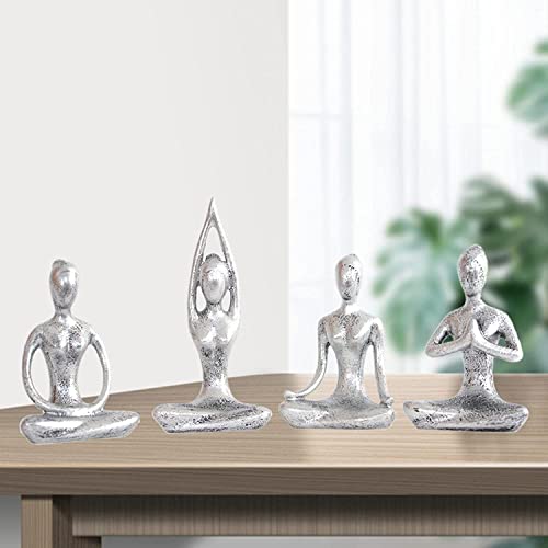 Set de 4 Figuras de Yoga en Resina para Decoración miniatura 6
