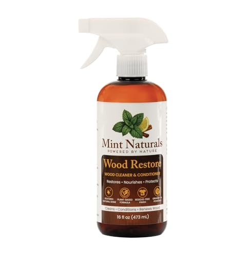 Mint Naturals Natural Wood Cleaner & Furniture Conditioner – Plant-Based Polish Formula That Helps...