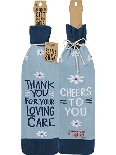 Primitives-by-Kathy-107876-Thank-You-Cheers-to-You-Bottle-Sock-Fits-750mL-to-15L-Bottles Primitives by Kathy 107876 Thank You Cheers to You Bottle Sock Fits 750mL to 15L Bottles