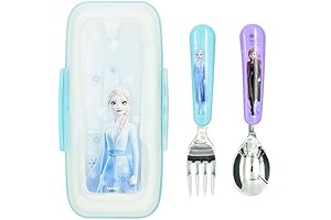 Adorable Frozen Elsa Fork and Spoon Flatware Set with Case