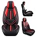 INSORIC Fit for Jeep Wrangler JK JL 2/4-Door Seat Covers Front Set 2007-2025, Custom for Unlimited X Rubicon 392 Sahara Willys Sport High Altitude 4X4 Nappa Leather Seat Cover(Black Red)