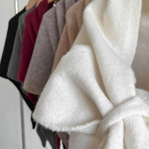 Women’s Solid Color Shawl, Wool Blend Triangle Scarf, Pashmina Shawl Wraps for All Seasons, Lightweight Soft4