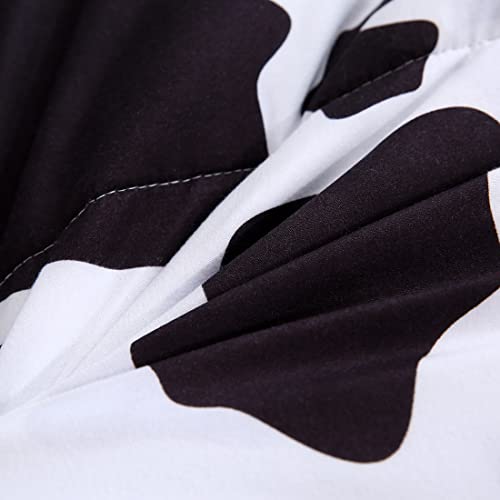 Winlife Cow Print Bedding Comforter Set Black White Twin Ultra Soft Microfiber Cowhide Bedding Set For Teens Boys Girls Cute Animal Print Down Alternative (2 Piece, Twin) #TOP5