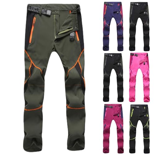 Generisch Pantalones de senderismo para hombre al aire libre, pantalones de softshell para hombre, impermeables, pantalones de trekking, ligeros de secado rápido, pantalones informales, deportivos, de