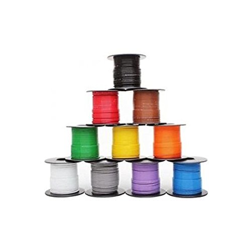 10 Colors 25ft Each Mil-Spec high Temp Wire Cable 16Gauge Tefzel M22759/16-16