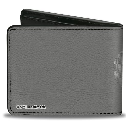 Buckle-Down Men's Wallet, Bifold, Star Wars R2-D2 Vintage Astromech Droid Pose Gray Blue Red, Vegan Leather, 4.0