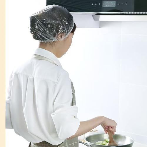 100 PCS Disposable Shower Caps Thickened Waterproof Hair Bath Caps for Women Men Girls Travel Spa Hotel Home Use Salon - Multi-Purpose Elastic Plastic Clear Shower Caps, Essentials Accessories(20.5") - Image 8