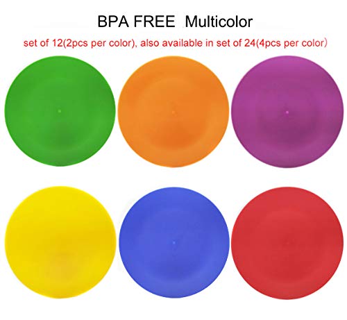 Kx-Ware Plastic Plates Set Of 12 - Unbreakable And Reusable 9.875 Inches Dinner Plates, Multicolor | Dishwasher Safe, Bpa Free #TOP2