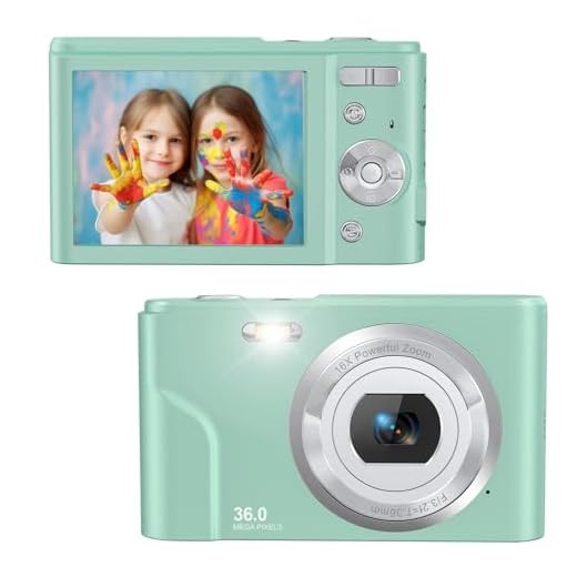 Cámara de fotos digital FHD 1080P 36MP Cámara compacta 2,4" LCD recargable Cámara digital para niños, estudiantes, principiantes, mini cámara de vídeo con zoom digital de 16X