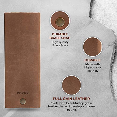 Envoy Leather Skillet Handle Cover | Rustic Handle Cover For Cast Iron With Minimalist Design For Easy Insertion And Removal | Leather Potholder Cover | Made In The Usa | Chocolate #TOP1