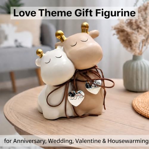 Image of ARMONIA Premium Cute Giraffe Couple Showpiece for Home Decor | Love Theme Gift Figurine | Matte Finish Lightweight Polystone Statue for Anniversary, Wedding & Valentine