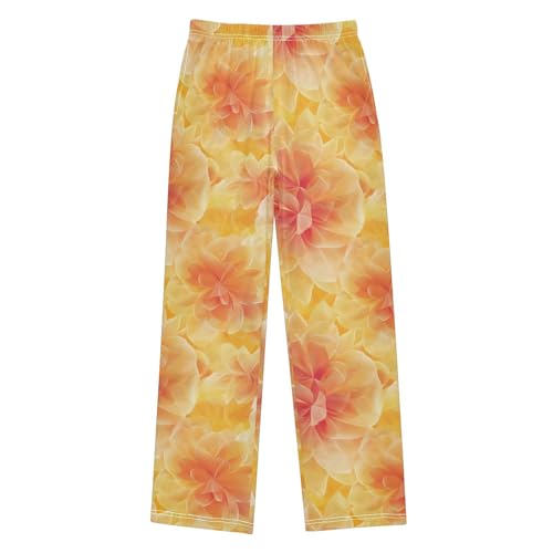 Boys' Pants Sunset Color Flowers Long Bottoms Jogger Pants Elastic Waist Trousers with Pockets S-XL