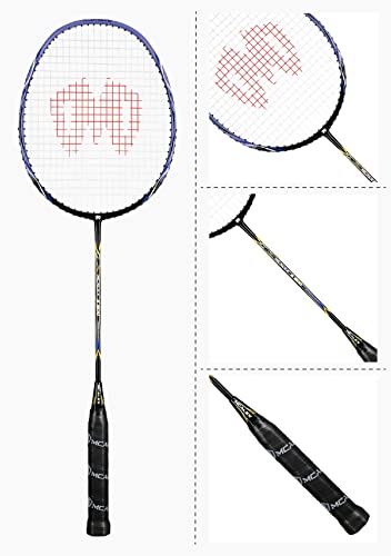Mcalex Graphite Badminton Rackets Set Of 2 For Backyard Games Suitable For Amateurs And Professionals, Badminton Set Including 1 Badminton Bag, 2 Rackets (Blue/Black) #TOP4