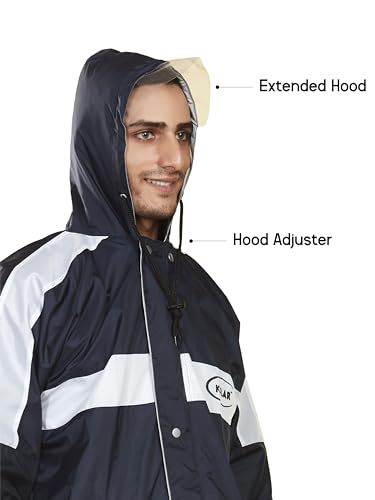 Image of KOLAR Men's Waterproof Rain Suit with Jacket and Pant With Reflective Surface, Extended Hood, Ouside and Inside Pocket