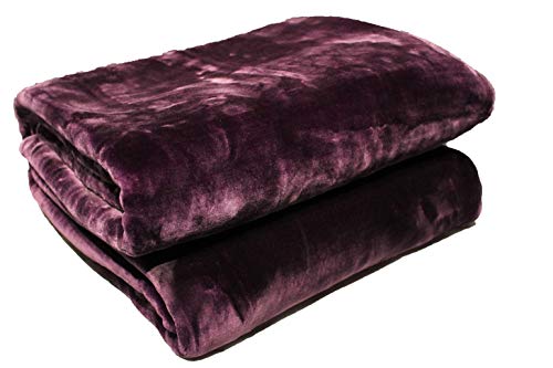 Solaron King Solid Color Korean Mink Blanket - Purple #TOP4
