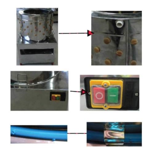 Commercial Chicken Plucker Machine, Stainless Steel, Electric Poultry Feather Removal Equipment with Wheels