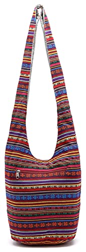 Hippie Schultertasche für Frauen Damen, Bohemian Canvas Thai Handmade Crossbody Bag, Hobo Schultertasche, Ethno Style Große Handtaschen & Schultertaschen, Frauen Tourist Messenger Bag, 914 Cover