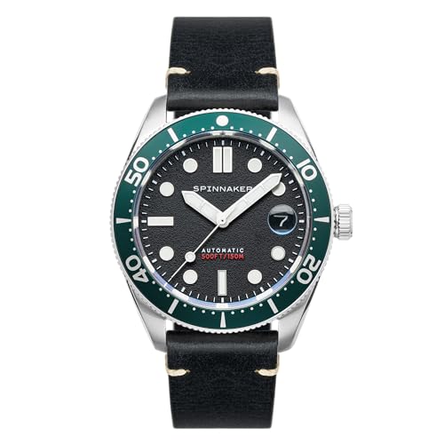 Image of Spinnaker Croft Men's Automatic Dive Watch - Seiko NH35 Movement, 40mm Stainless Steel Case, Water Resistant 150m, Stainless Steel or Leather Strap, SP-510