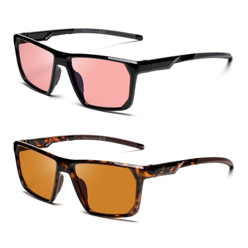 Image of Fluorescent-41 Pink Tinted Blue Light Blocking Glasses for Migraine, Light Sensitivity, Photophobia JF5002
