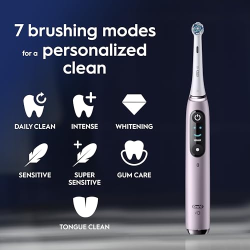 Oral-B iO9 Electric Toothbrushes For Adults, App Connected Handle, 3 Toothbrush Heads, Charging Travel Case and Toothbrush Head Holder, 7 Modes, 2 Pin Plug, Rose - Image 9