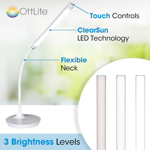 Image of OttLite Extended Reach LED Desk Lamp, White
