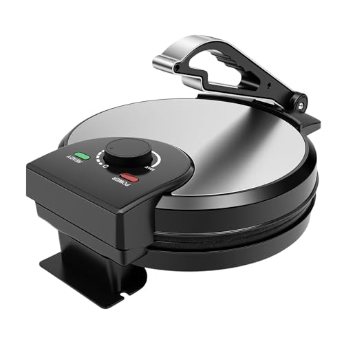 Roti Maker Máquina de prensado eléctrico de tortilla Chapati, calefactor a doble cara, acero inoxidable, fabricante de crepes para chapati, tortilla, pan plano, 1200 W