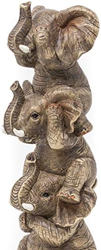 Thorne Antiques and Collectables Three Wise Elephants - See No Evil Hear No Evil Speak No Evil - Cute Baby Elephant Calf Ornament (Natural)