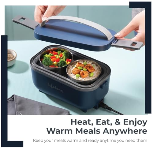 Image of Lifelong Electric Lunch Box with Bag & Cutlery | Food Warmer | Set of 4 (2pcs 300ml + 2pcs 175ml) Retains Nutrients & Keeps Food Fresh | Radiation-Free, Plug-and-Heat | Portable, Durable, Shock-Proof