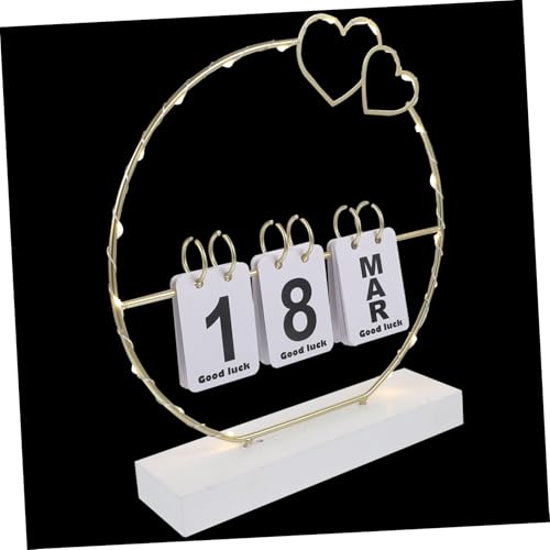 LOORGVEL 卓上装飾にな木製パーペチュアルカレンダー 手動めくり式で日付 月表示可能 コンパクトでデスクやカウンターにぴったり 卓上カレ