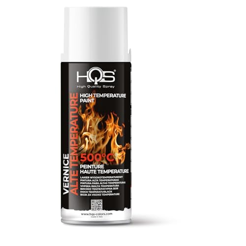Hqs Bomboletta Di Vernice Spray 400 Ml Resistente Alle Alte Temperature (Bianco Opaco)