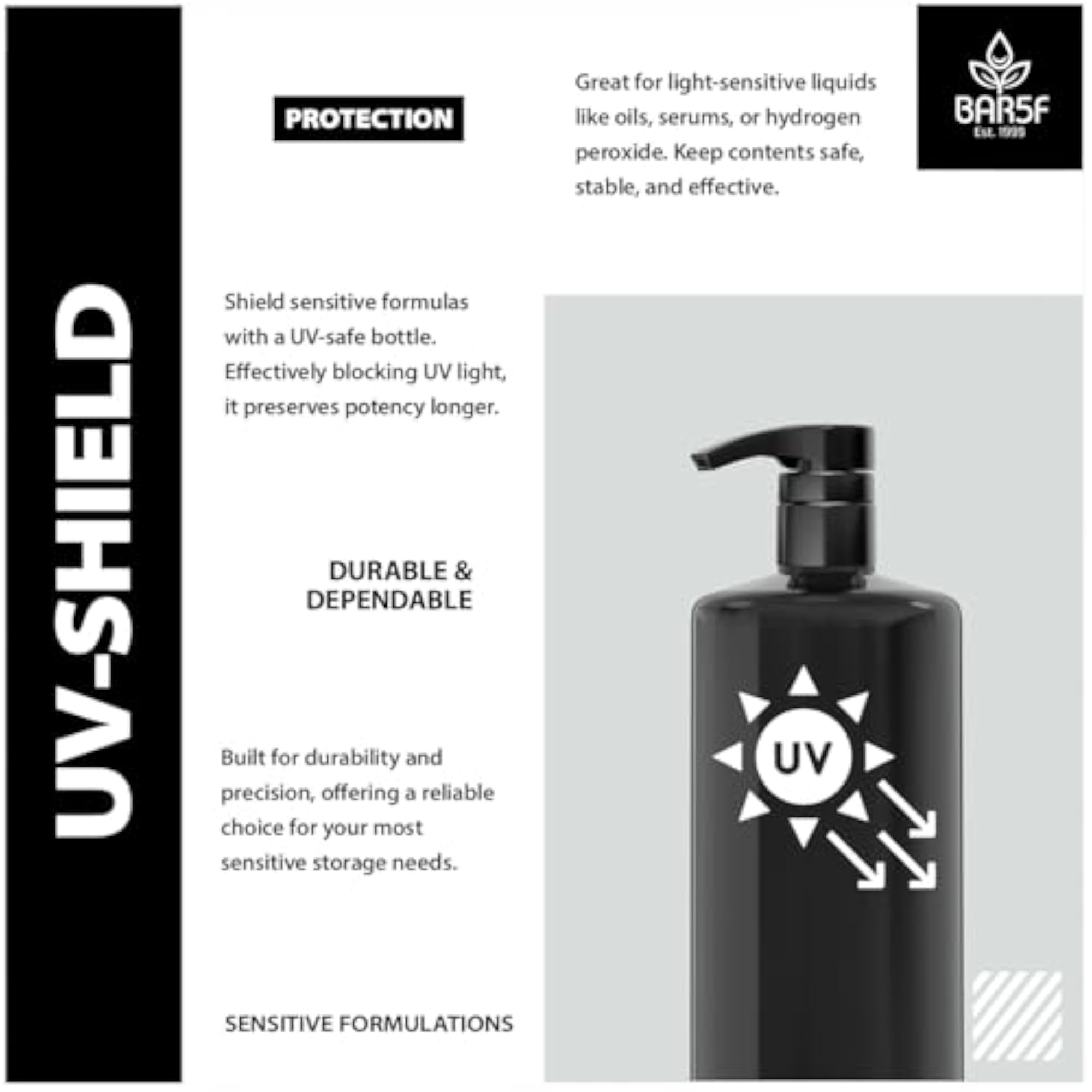 Empty Shampoo Bottles with Pump, Black