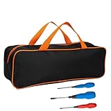 スモールツールバッグ,14.7 インチ ジッパー ヘビー デューティー ストレージ パック - クリーニングツールバッグ、ポータブルツールバッグオーガナイザー、車のジッパー開閉収納ボックス、車のガーデニング電気技師ホーム多目的ツールトートバッグ 、車、ドリル、庭、電気技師のための多機能ハンドヘルドツールオーガナイザー