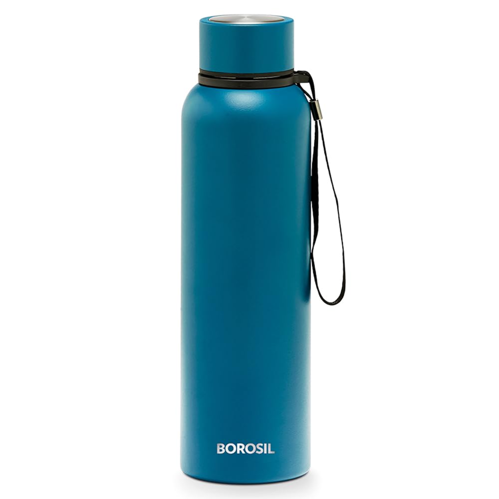 Borosil Hydra Trek Stainless Steel Water Bottle | Double Wall Vacuum Insulated Flask, Green | 20 Hours Hot & 24 Hours Cold | Ideal for Personal & Corporate Gifting | 1 Year Warranty (Indigo, 700 ml) — Amazon image 8