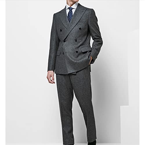 Men's Suit Set Gray Business Men Suits Casual Formal Blazers Dress Gentleman Work Slim2
