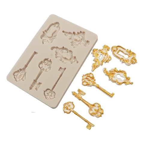 YYlingx Vintage Key Fondant Moulds for Baking Cover