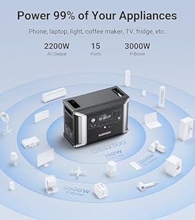 Dabbsson 8.33 kWh Expandable Power Station DBS2300 with 2 DBS3000B Extra Batteries, 2200W AC Outlets (3000W P-boost) Solar Generator for Home Backup, Emergency, RV Outdoor Camping