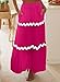 Happy Sailed Women's Skirts Fashion Wave Trim High Waist Elastic Waist A Line Flowy Long Maxi Beach Skirt with Pockets Rose Medium
