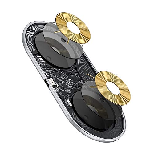 Image of Baseus 2 in 1 18W QI Standard Fast Charging Wireless Charger for Phones & Pods (for iPhone + Airpods, White)