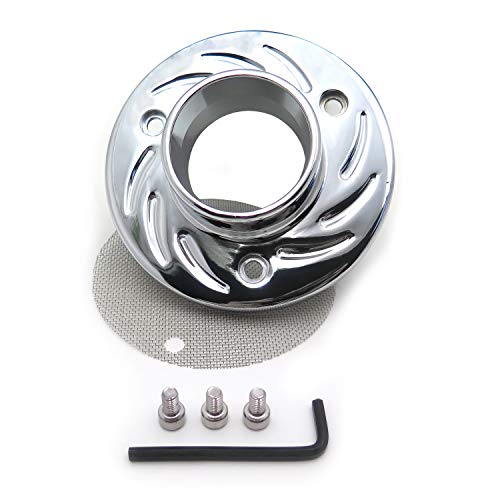 SKULL PIVOT Chrome Exhaust End Caps Tip Muffler Billet Power Outlet With Screen Arrestor Compatible with Hon...
