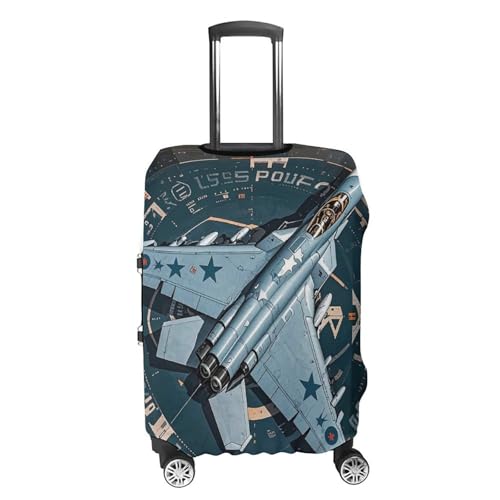 Air Force Fighter Jet Luggage Cover Elastic Suitcase Protector Case Anti-Scratch Washable Baggage Covers Protector For Traveling, Aircraft Consignment XL4