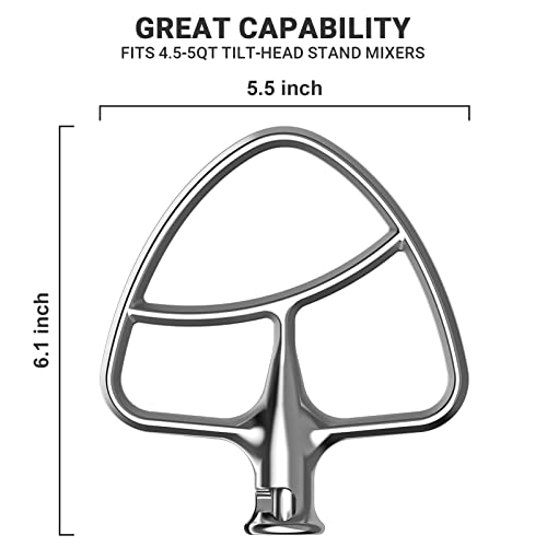 Innomoon Stainless Steel Paddle Attachment for Kitchenaid Mixer, Replacement Kitchenaid Paddle Attachment, Fit 4.5-5Qt Tilt-Head Stand Mixers, For Kitchen Aid Paddle by