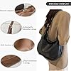 KESUDE Umhängetasche Damen Mittelgroß, PU Leder Schultertasche Handtasche Vintage Beuteltasche Tote Bag Tragetasche Hobo Große Kapazität mit Reißverschluss für Schule Büro Arbeit Uni, Kaffee #4