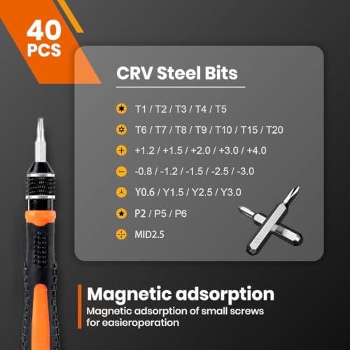 Image of Serplex 40 in 1 Precision Screwdriver Set with S2 Steel Bits