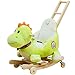 ZCRFY Giochi Cavalcabili Cavallo A Dondolo in Legno Doppio per Bambino 6-48 Mesi Seggiolone A Dondolo Ragazzo E Ragazza Peluche Dinosauro Giocattolo A Dondolo A Bilanciere